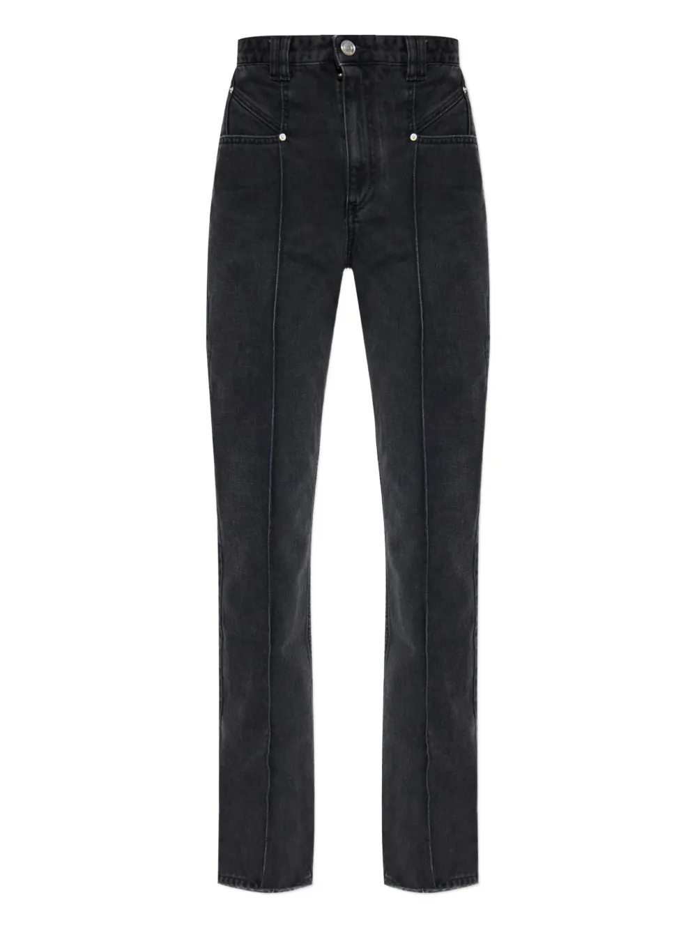 Isabel Marant Vetan Centre-seam Straight-leg Jeans In Black