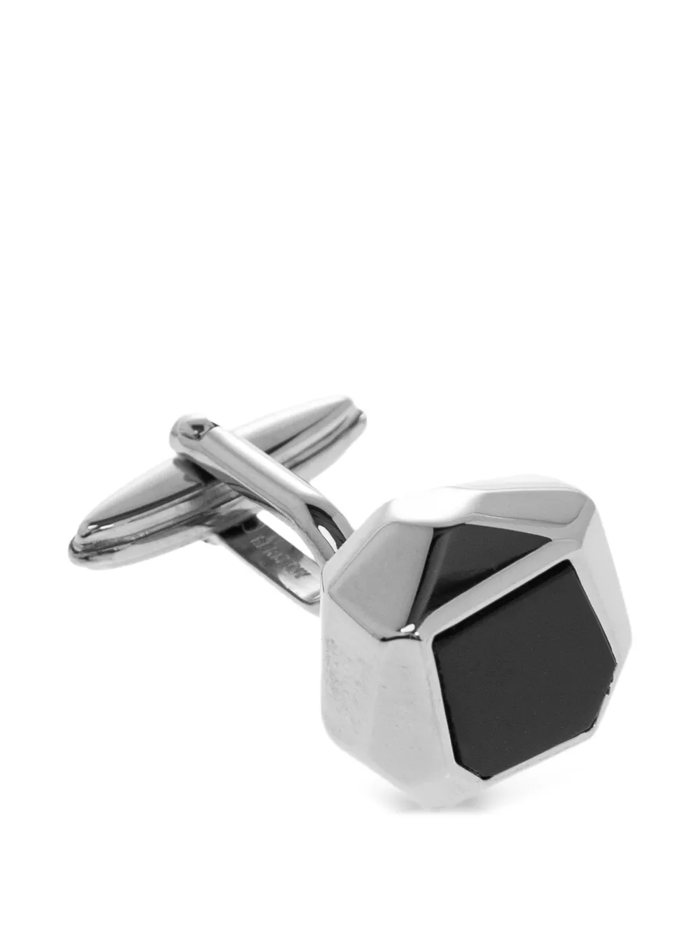 Lanvin geometric cufflinks 7 PALLADIUM PLATED ONYX