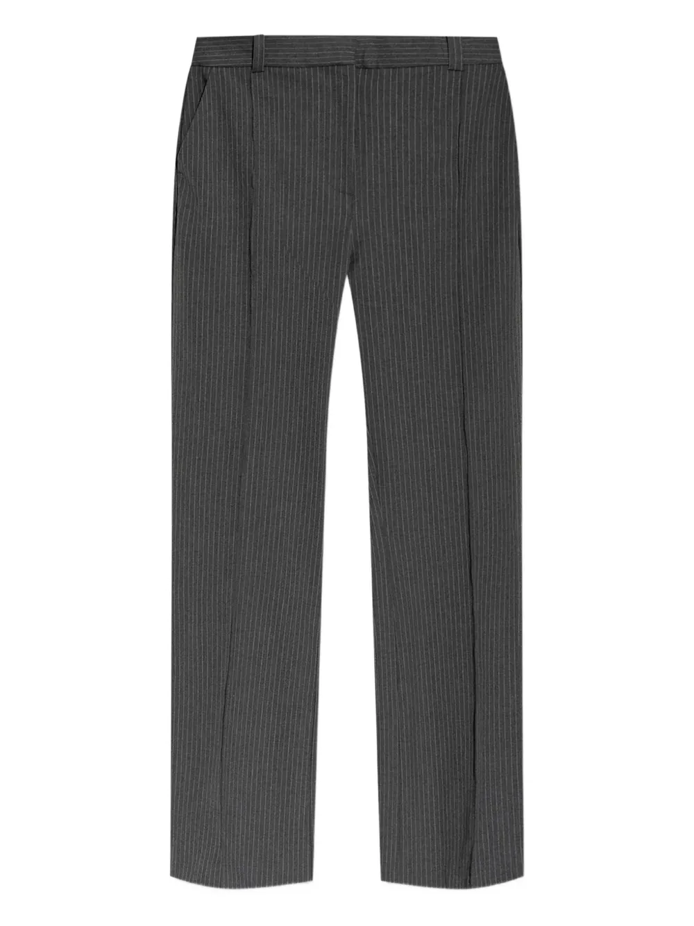 Samsoe & Samsoe Pinstripe Pleated Trousers In Gray