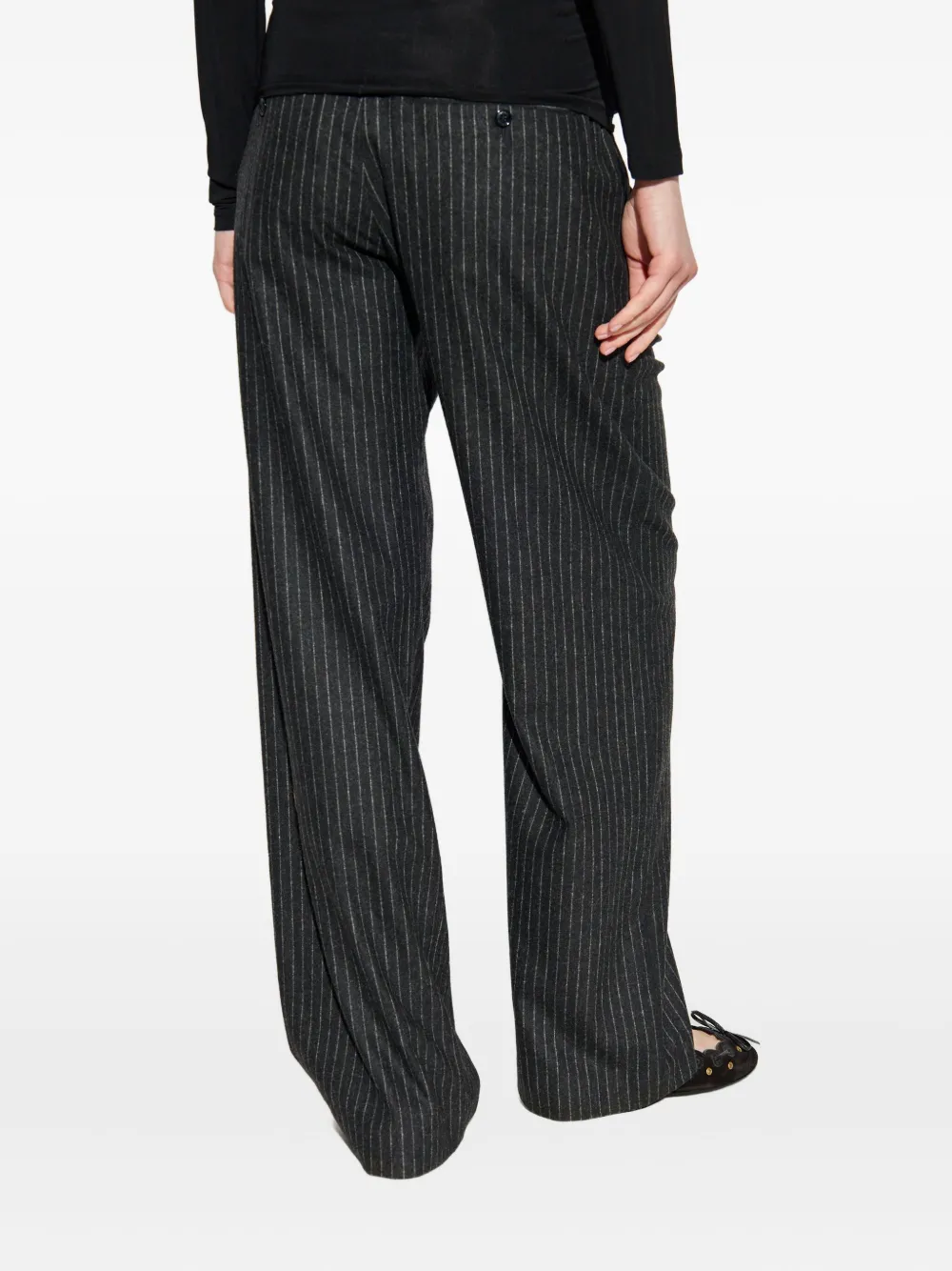 ISABEL MARANT Lisetta pinstripe pleated straight trousers Grijs