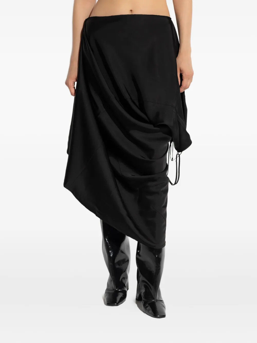 VETEMENTS Gedrapeerde asymmetrische jurk Zwart