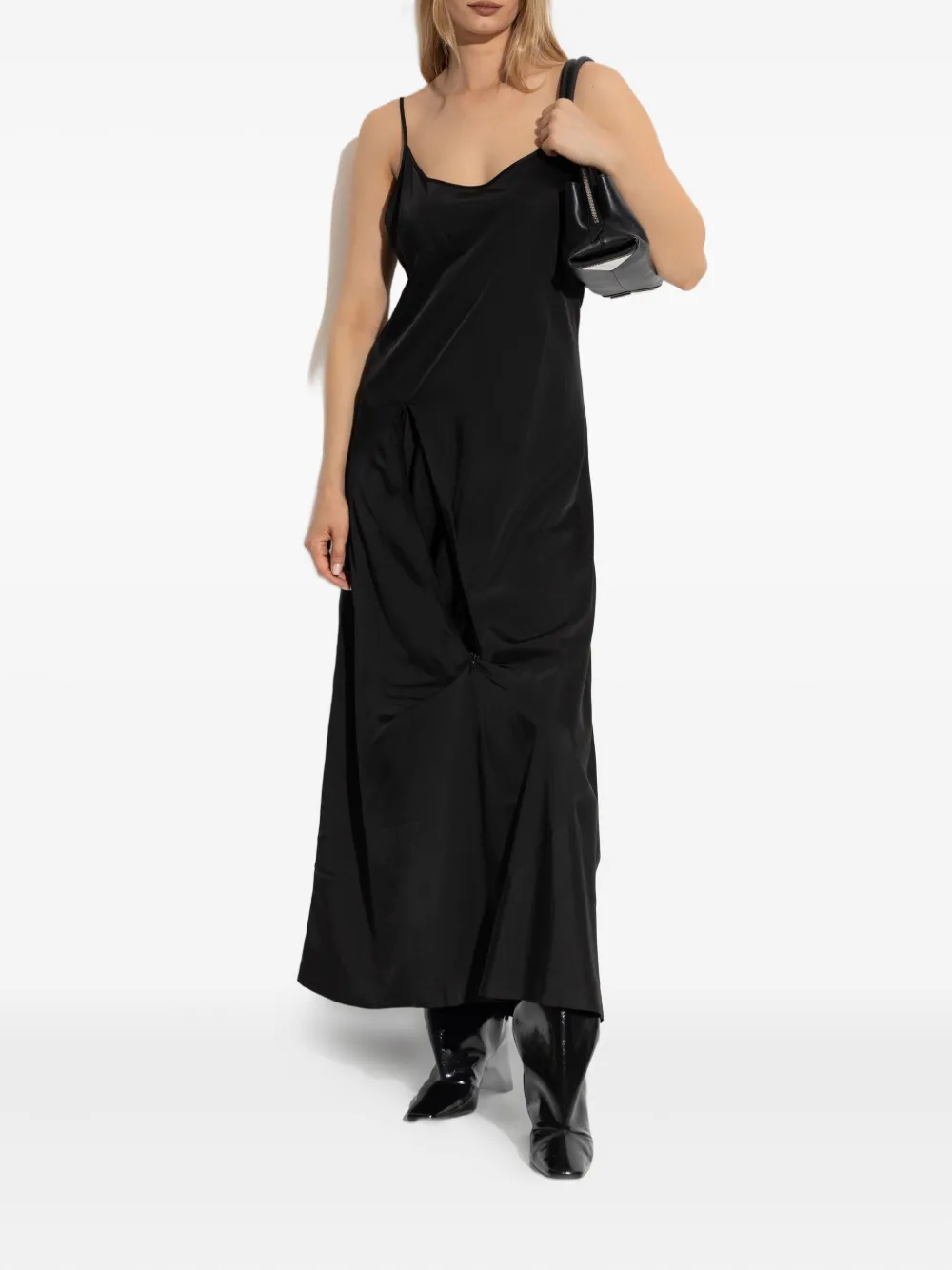 VETEMENTS Gedrapeerde asymmetrische jurk Zwart
