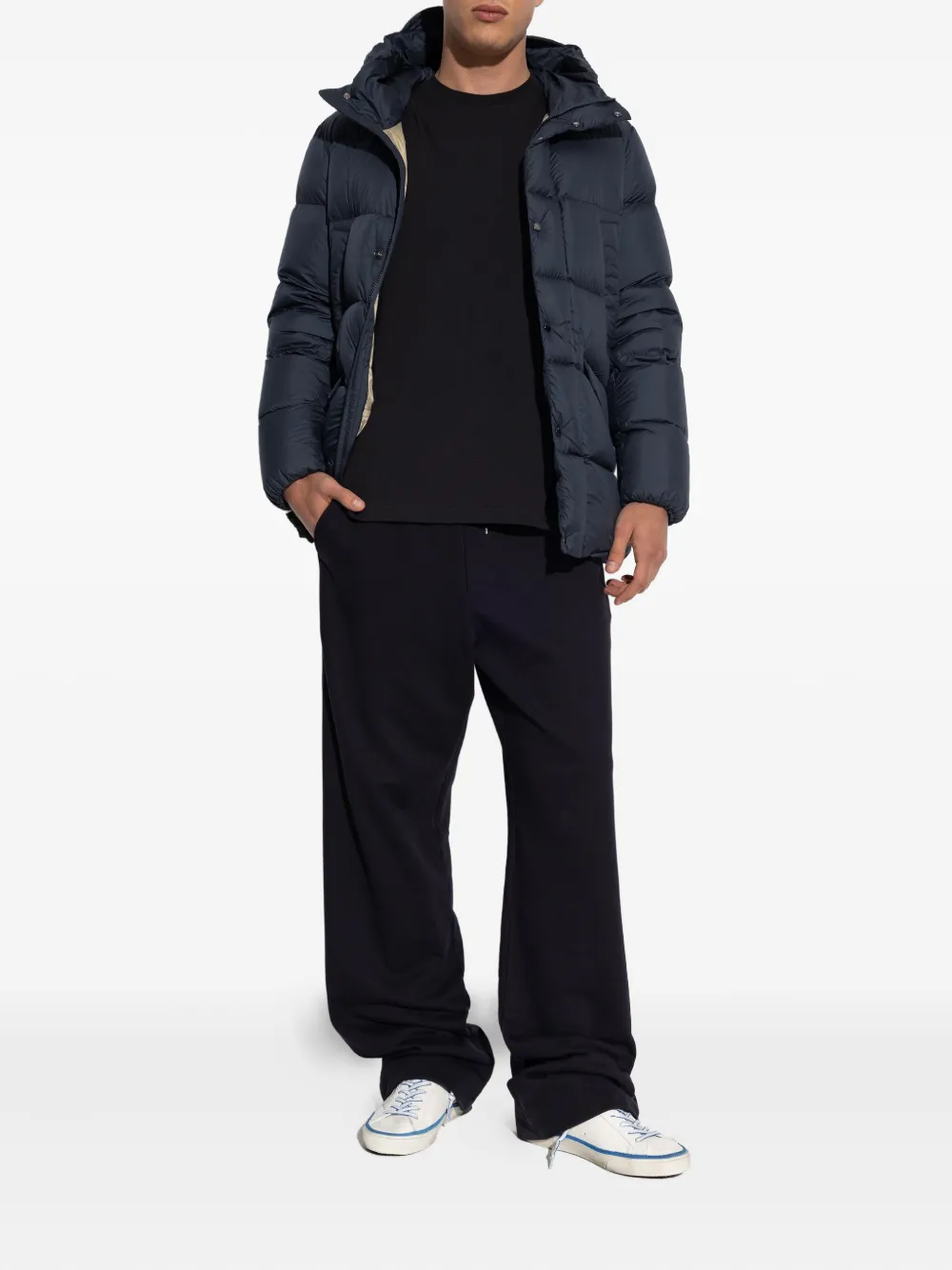 Woolrich hooded puffer jacket Blauw
