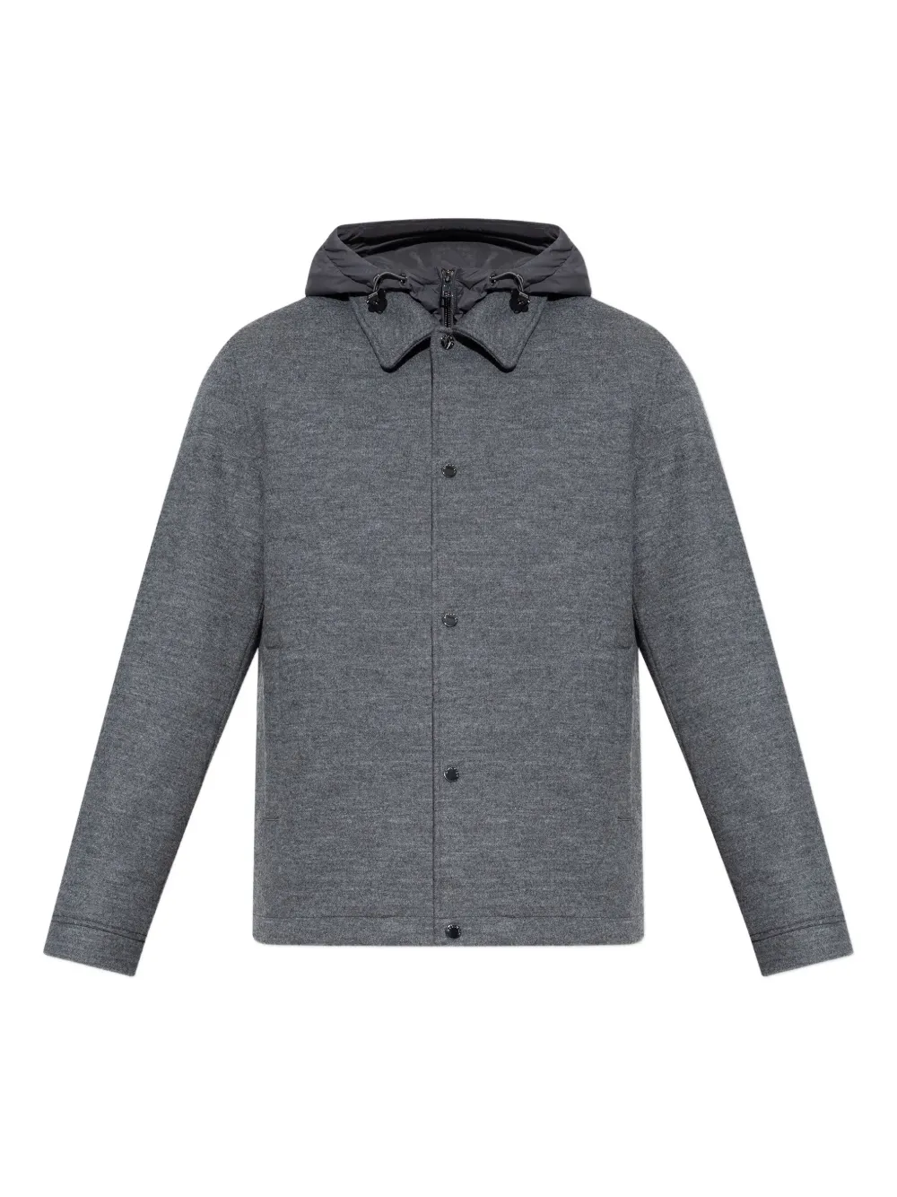 Woolrich Shirtjack met capuchon en knopen Grijs