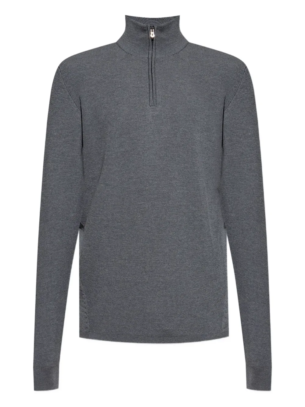 stand-collar half-zip sweater
