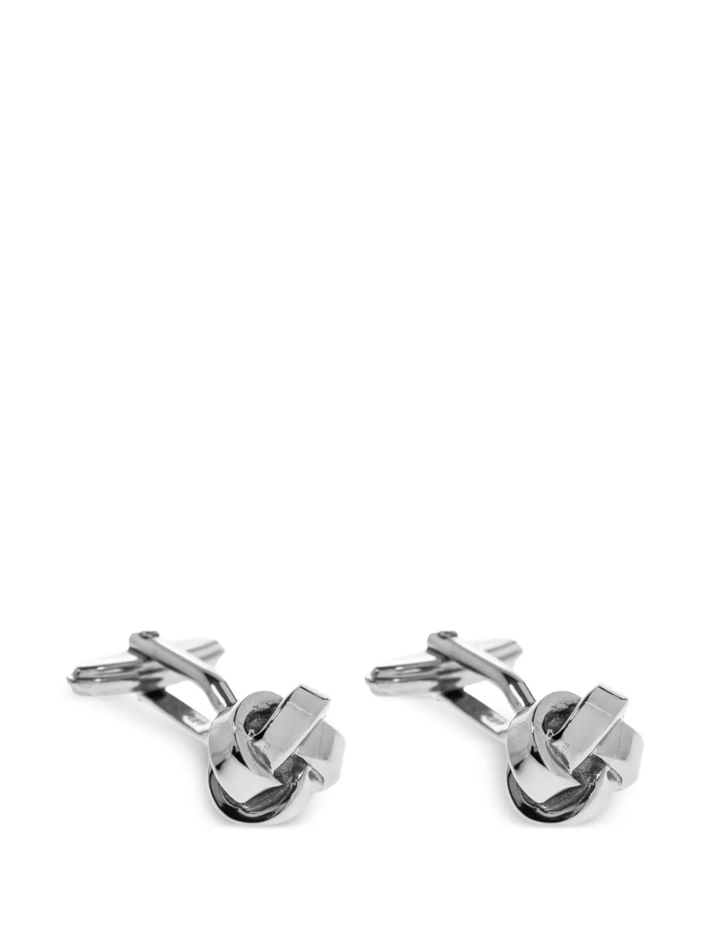 Lanvin knot-detail platinum-plated cufflinks - グレー Lanvin knot-detail platinum-plated cufflinks - グレー