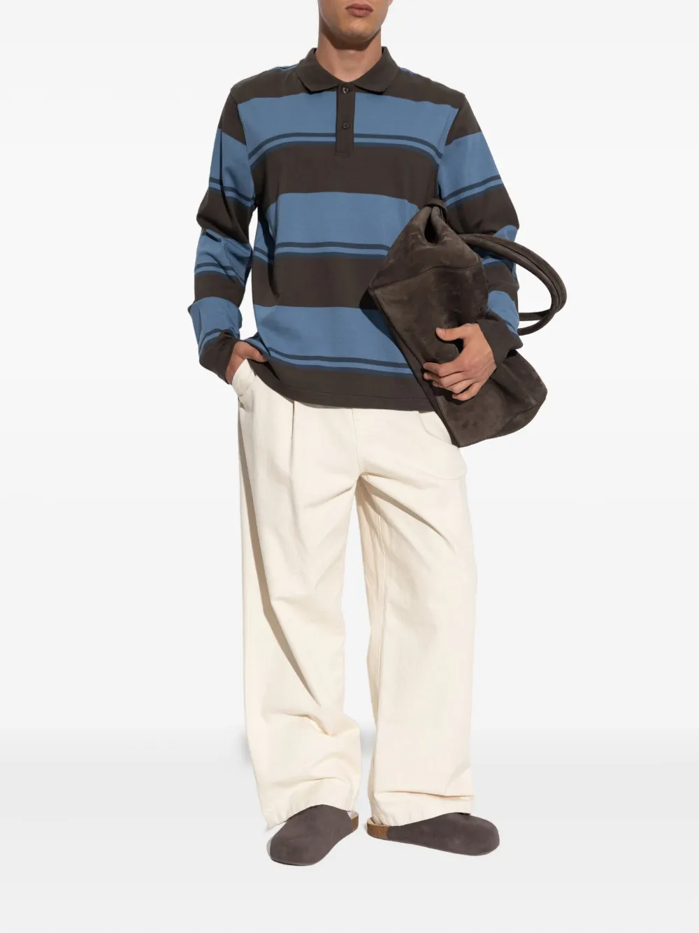 SAMSOE SAMSOE Gestreept poloshirt - Blauw