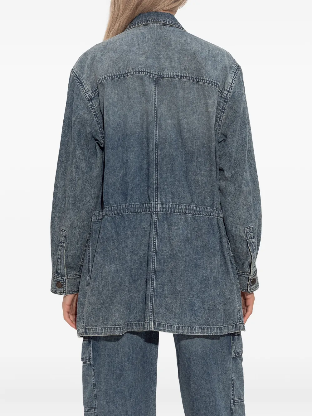 Isabel Marant Étoile Nossia Faded Blue Denim Shirt Jacket In Gray