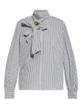 Max Mara Disco bow-embellished striped shirt - Brown