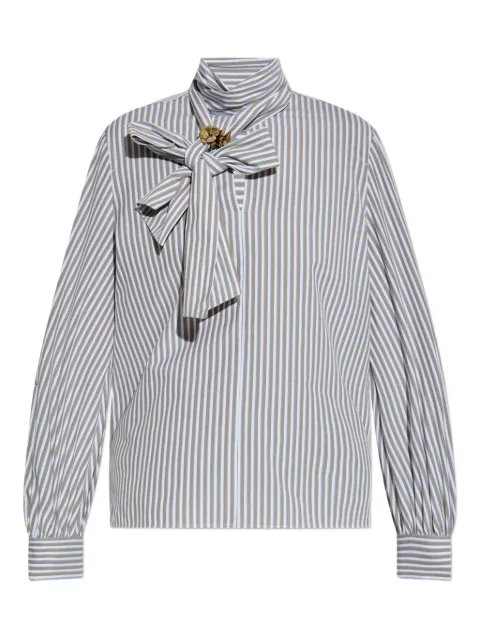 Max Mara Disco bow-embellished striped shirt