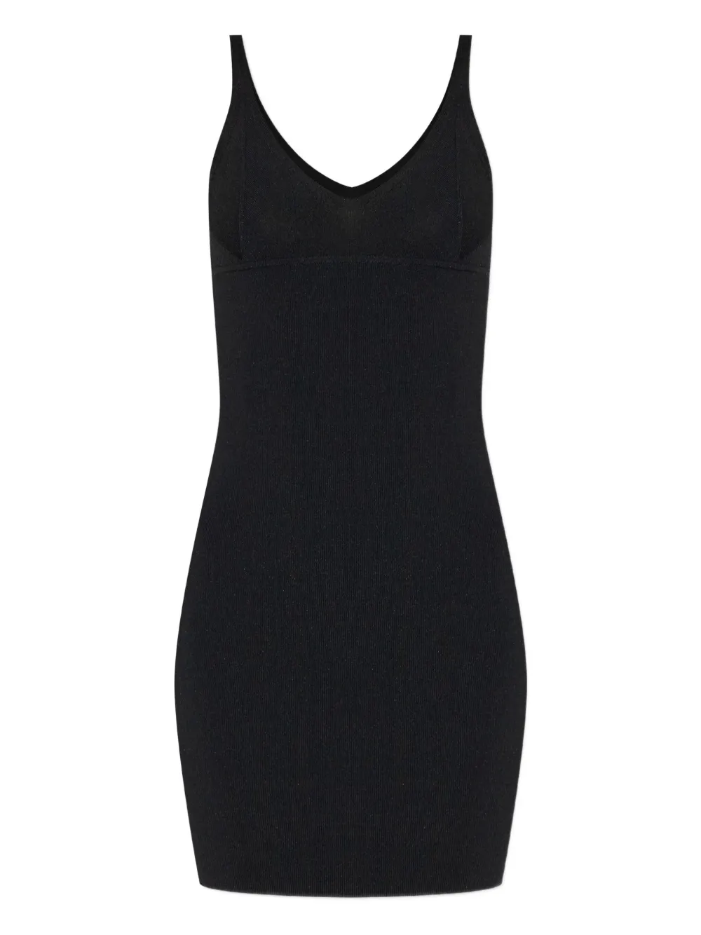 ISABEL MARANT ribbed v-neck mini dress Zwart