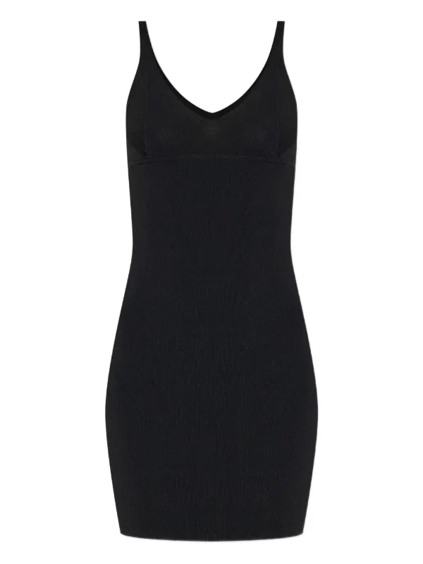 Isabel Marant Ribbed V-neck Mini Dress in Black