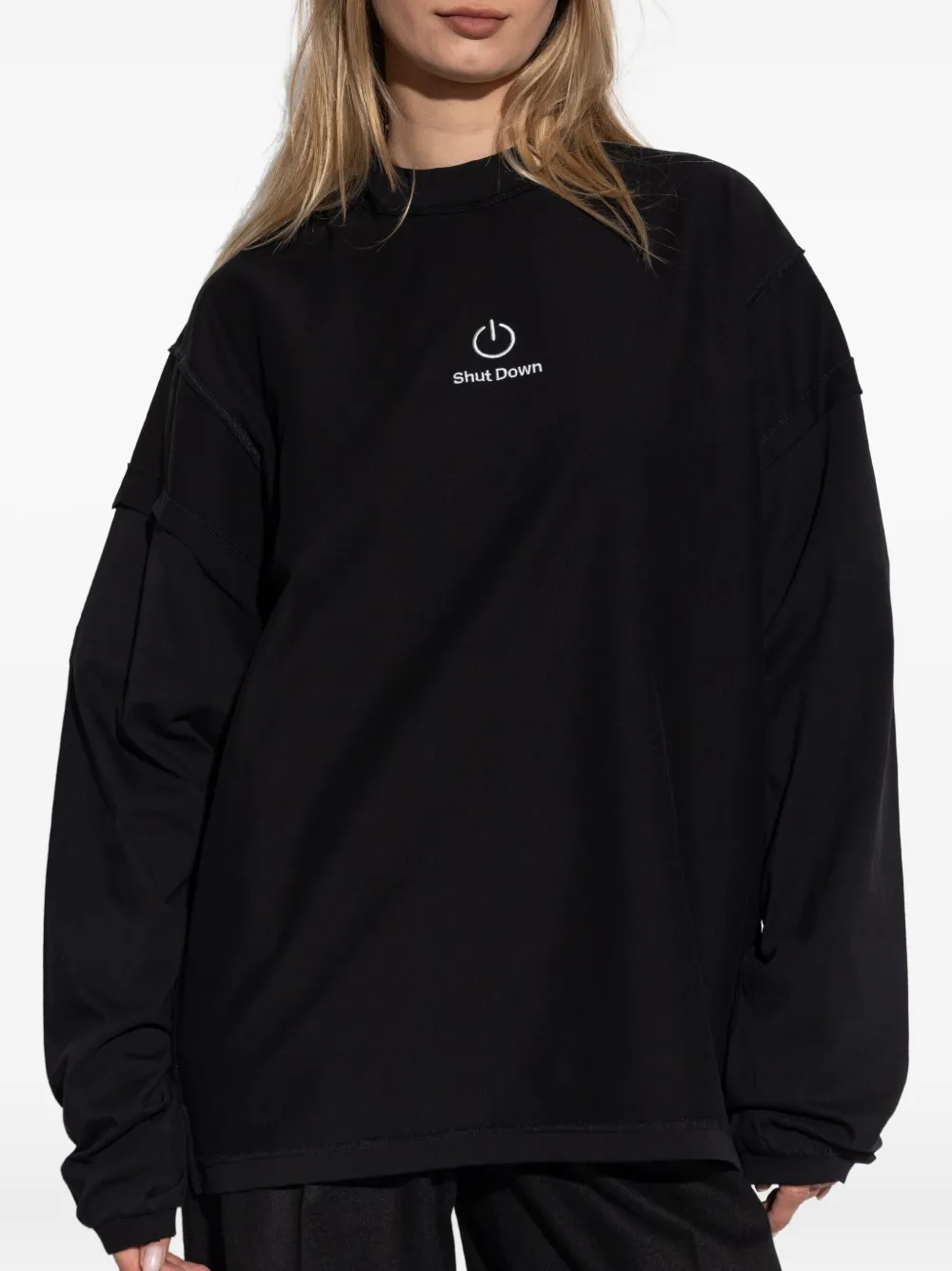 VETEMENTS T-shirt met borduurwerk Zwart