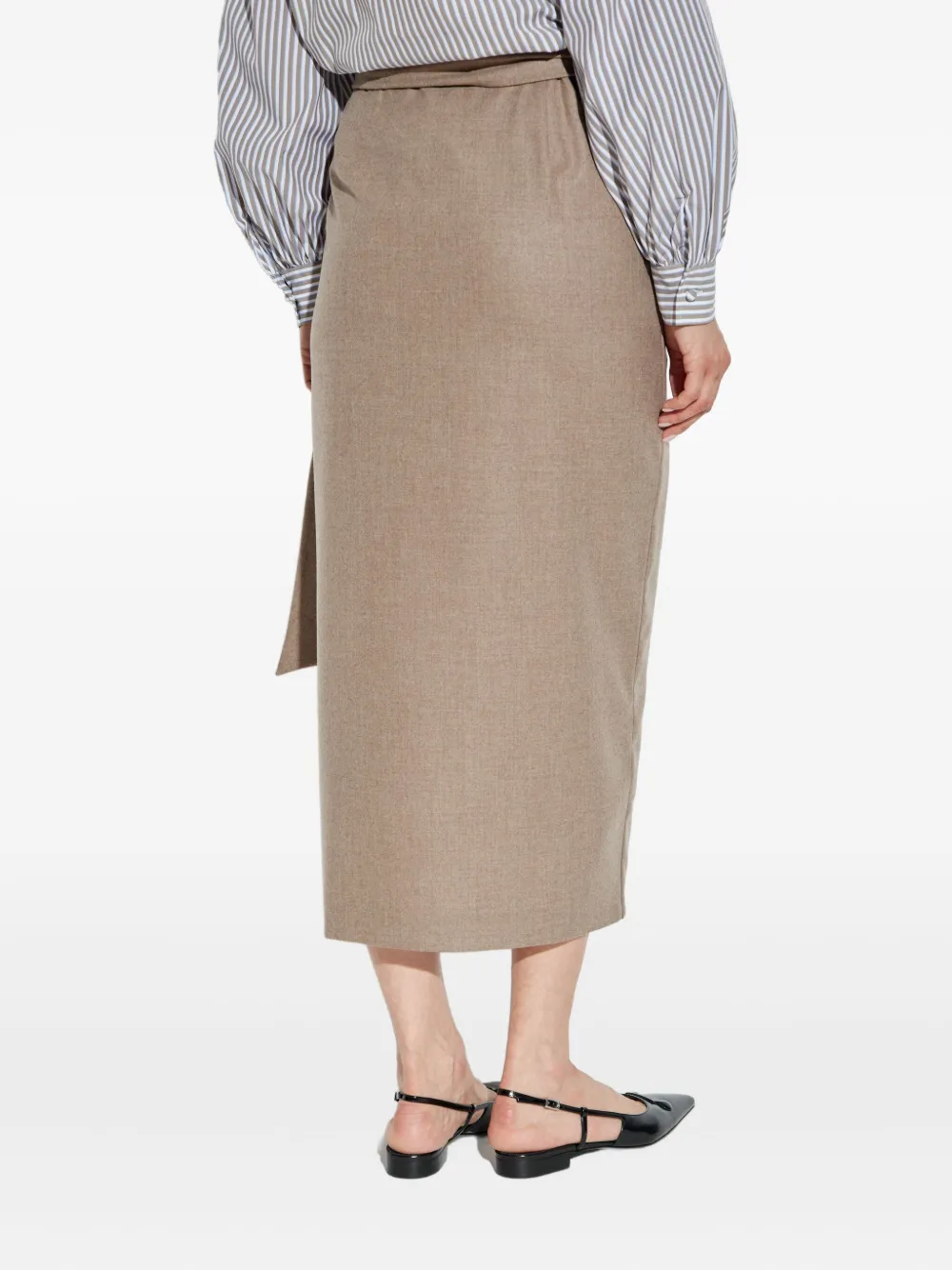 Max Mara "bingo" Wrap Skirt In Brown