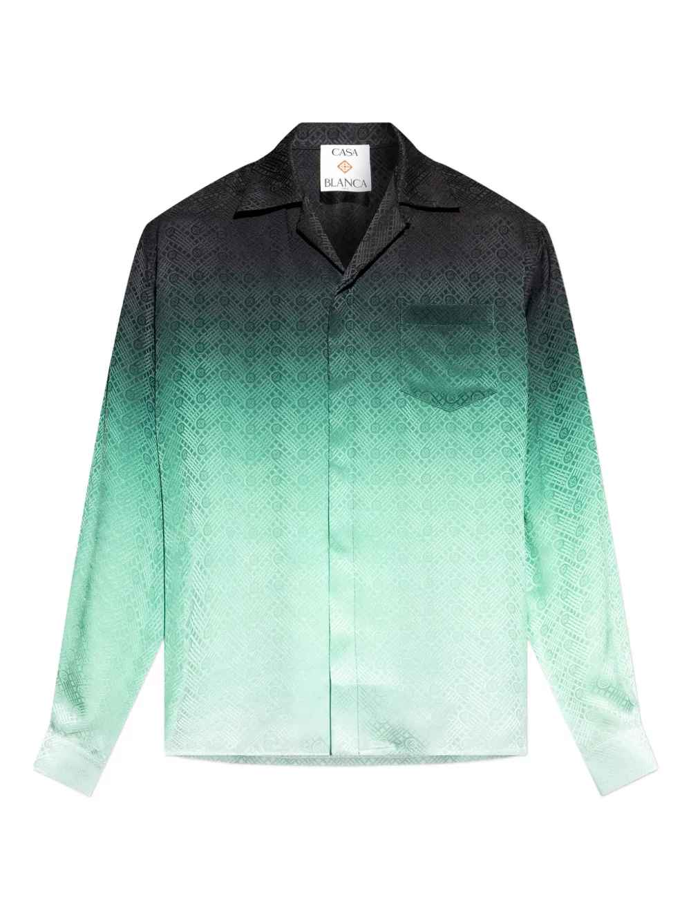 Casablanca Gradient Pattern Silk Shirt In Green
