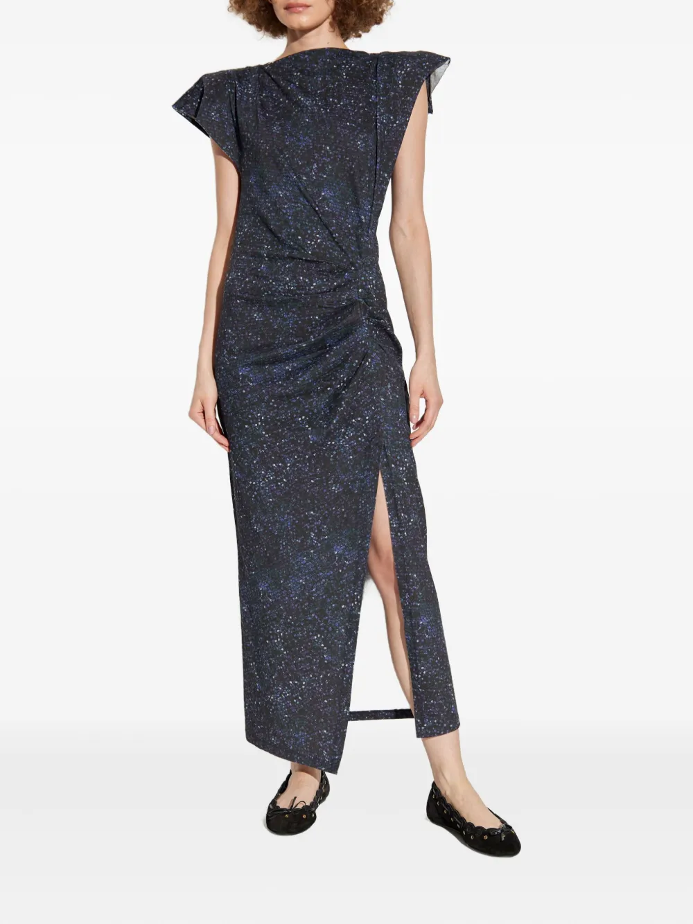 ISABEL MARANT printed side-split dress Zwart