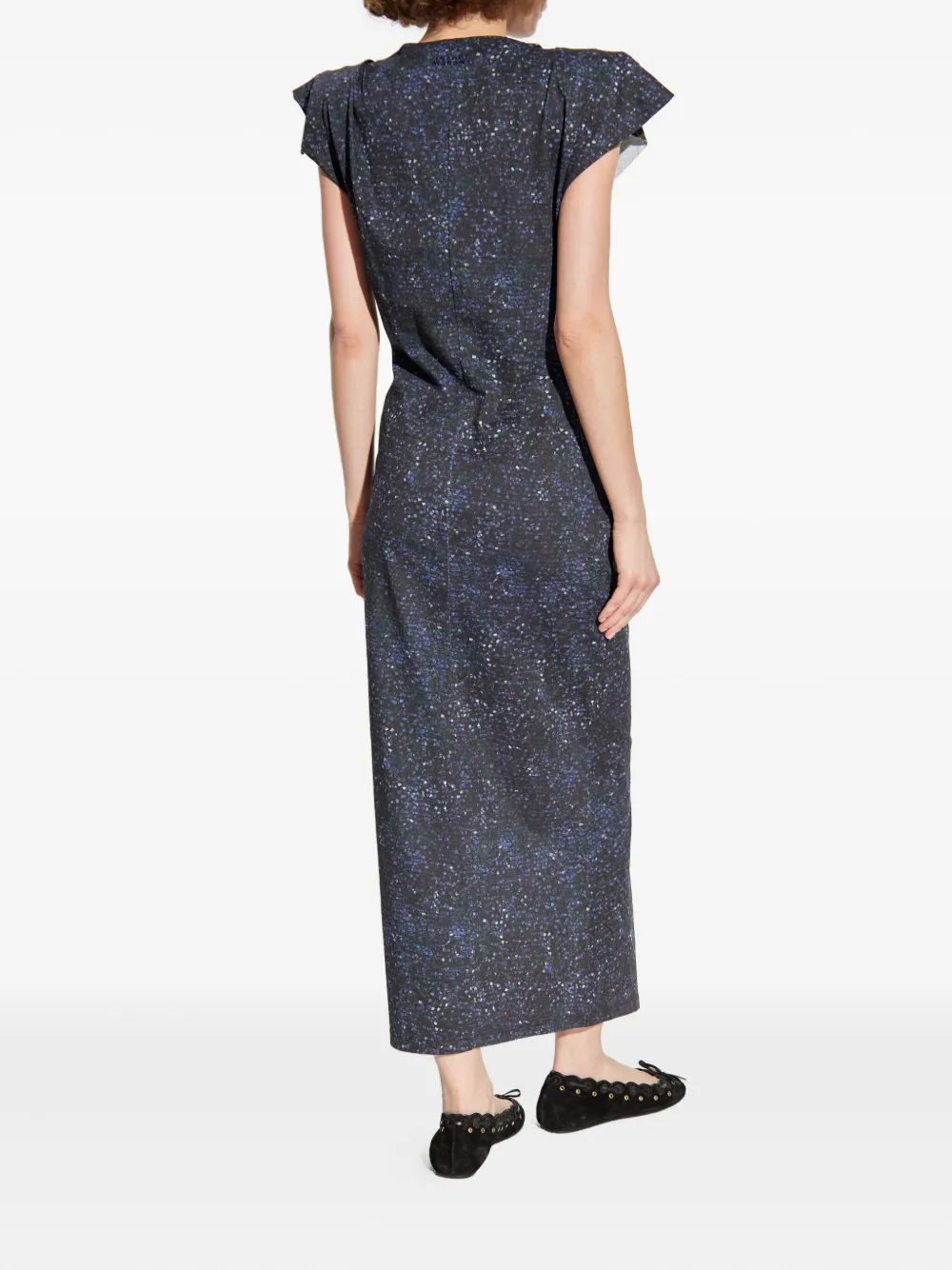 ISABEL MARANT printed side-split dress Zwart