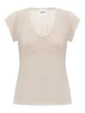 MARANT ÉTOILE V-neck short-sleeve linen T-shirt - Neutrals