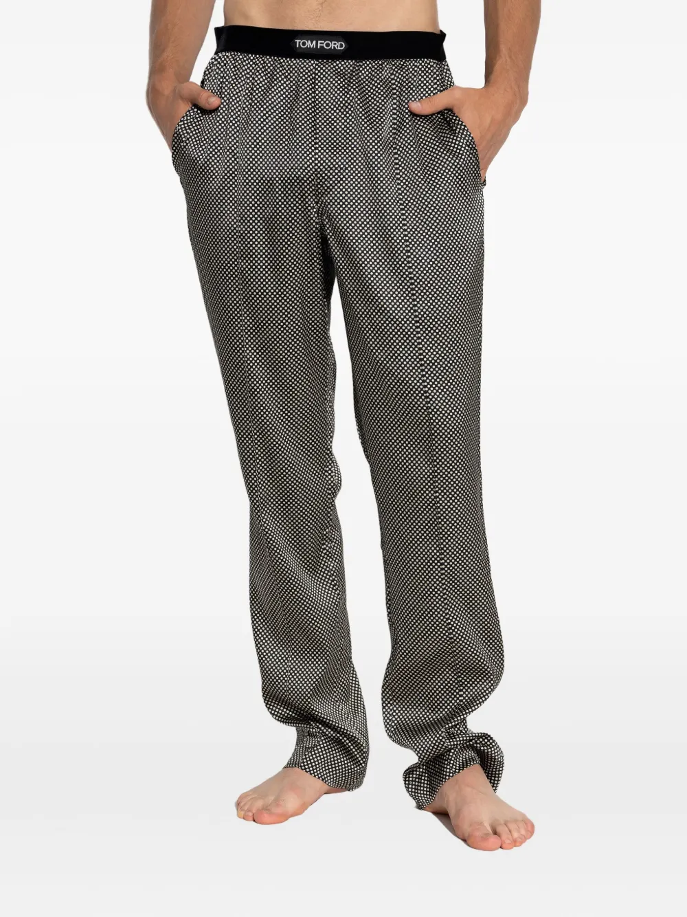 TOM FORD Pyjamabroek met stippen Zwart
