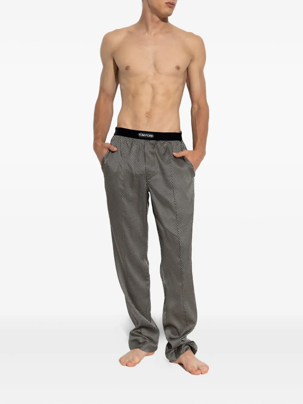 TOM FORD Pyjamabroek met stippen Zwart