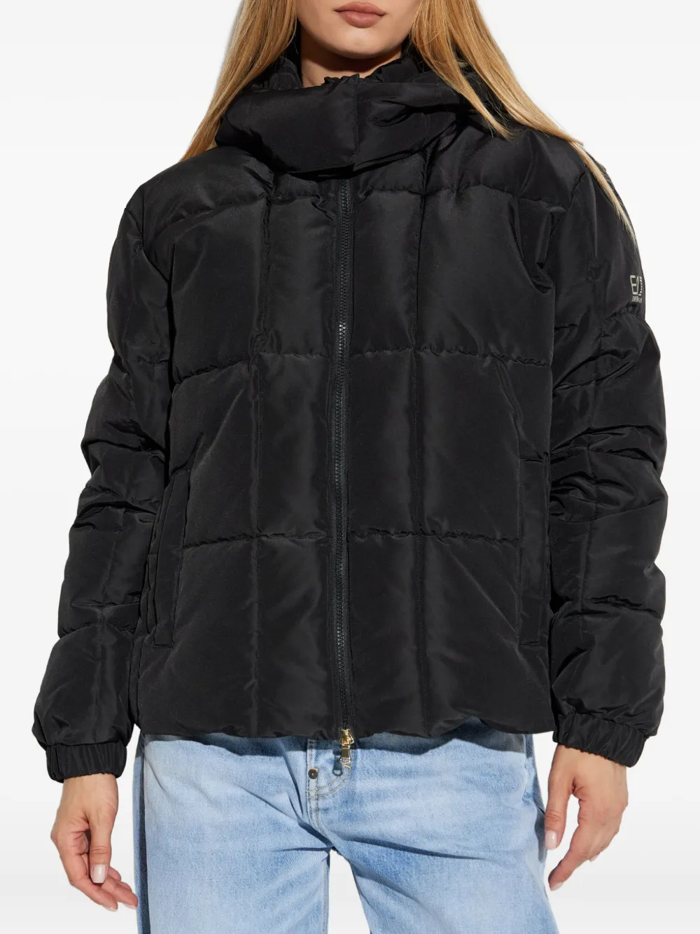 Ea7 Emporio Armani logo-print puffer jacket UC001 BLACK