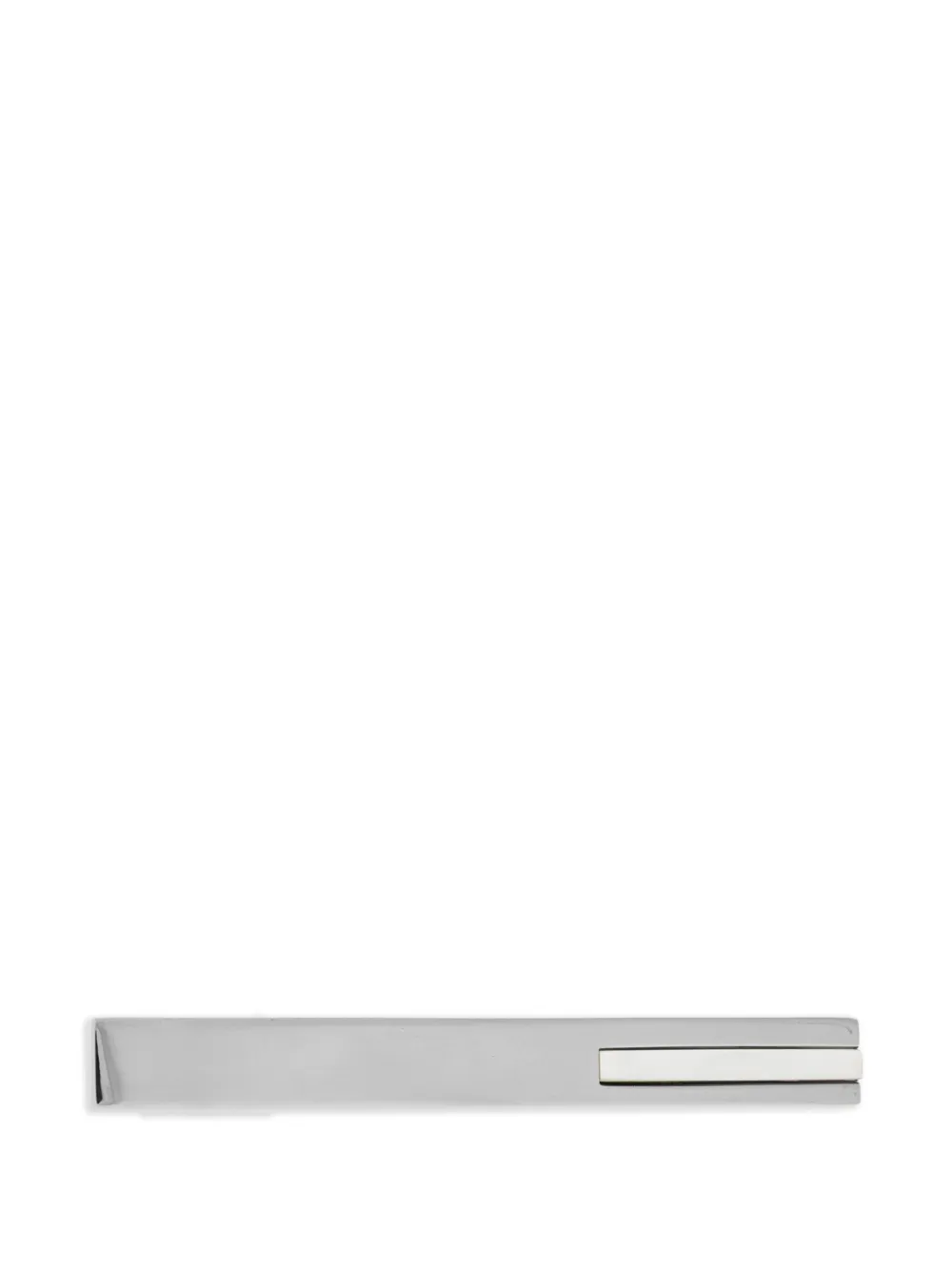 Lanvin platinum-plated rectangular tie bar Zilver