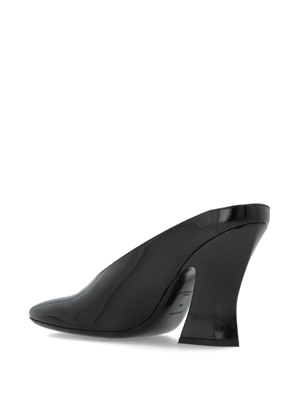 Givenchy patent leather heeled mules Black