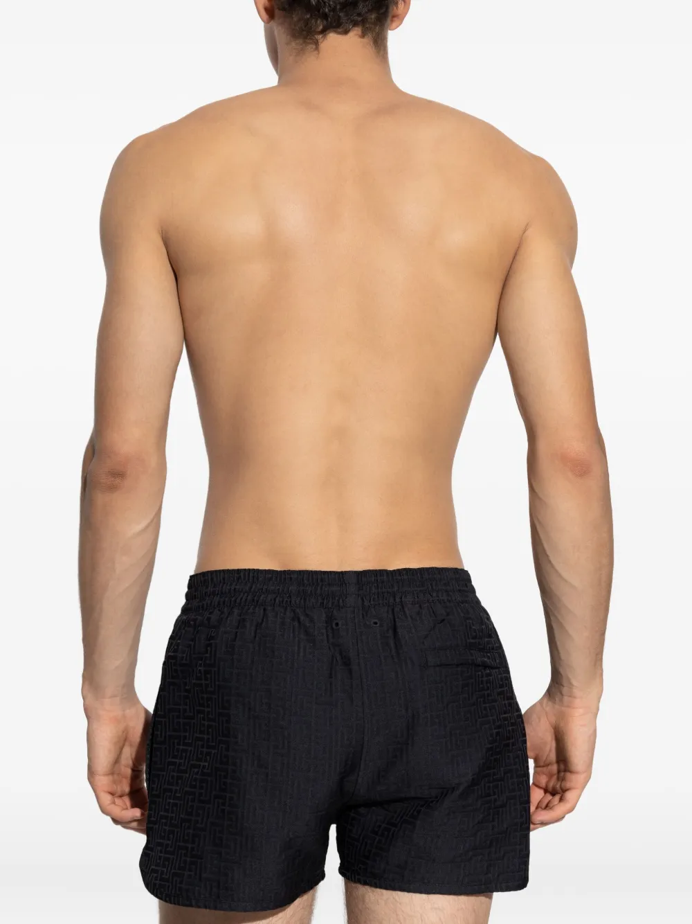 Balmain Zwembroek met geometrische print Zwart