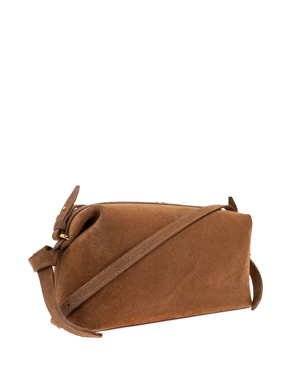Yuzefi Brioche knotted suede shoulder bag Bruin