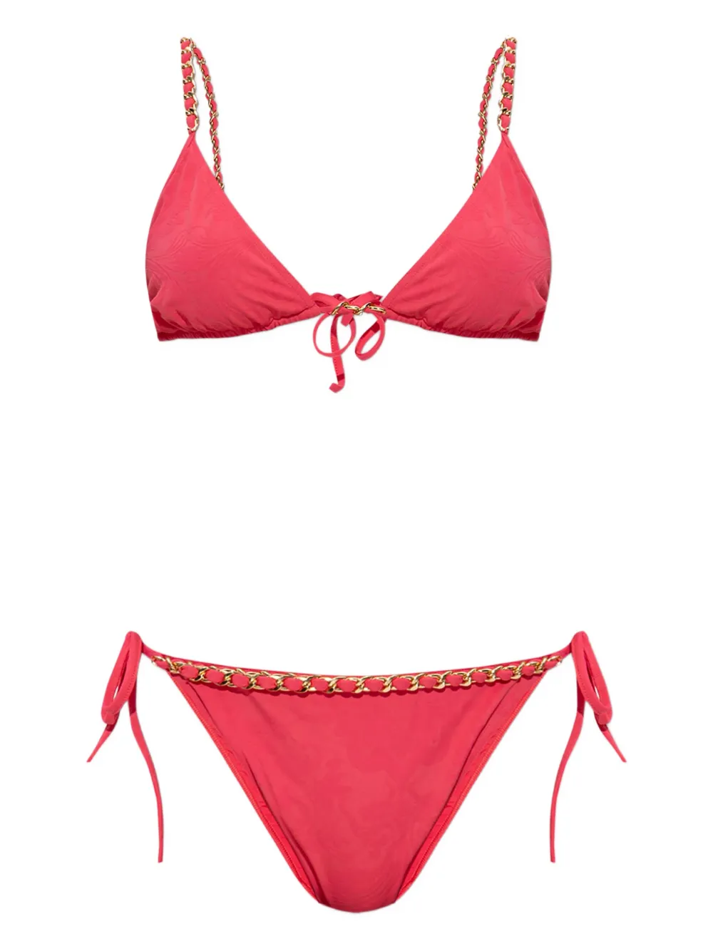 Balmain chain-embellished triangle bikini Roze