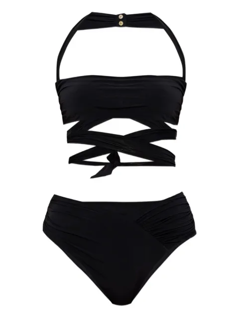 Balmain wrap-effect halter bikini