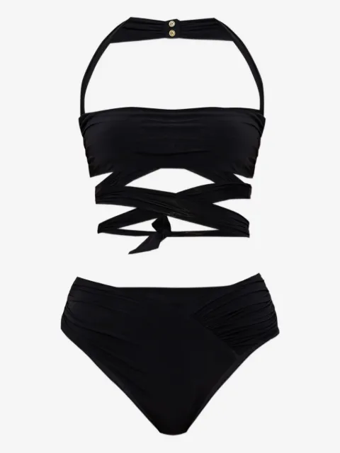 Balmain wrap-effect halter-neck bikini