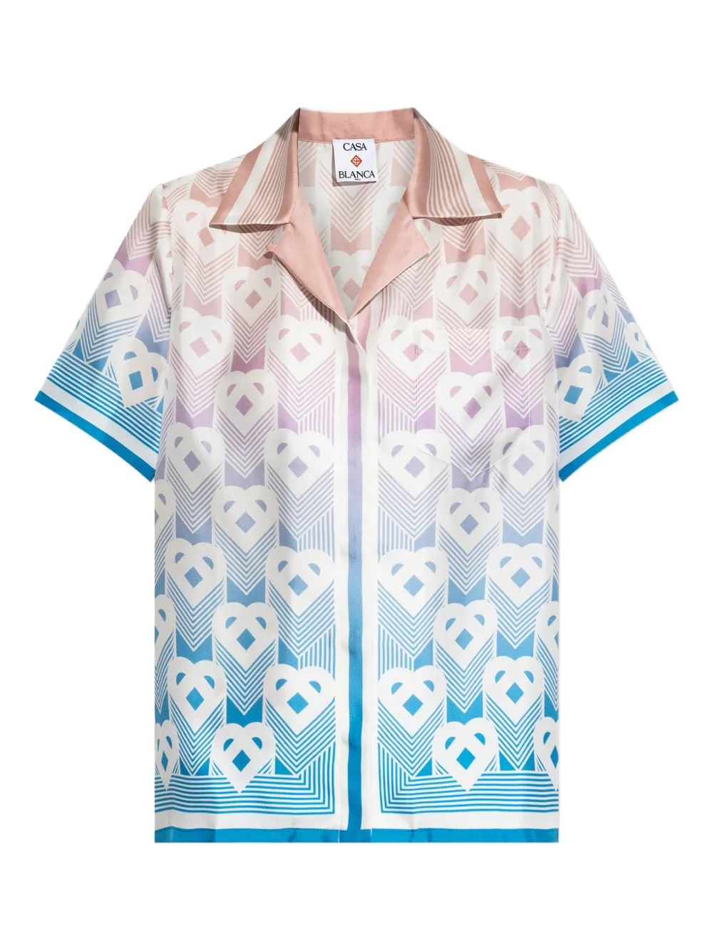 Casablanca Zijden blouse met Heart-monogram Blauw
