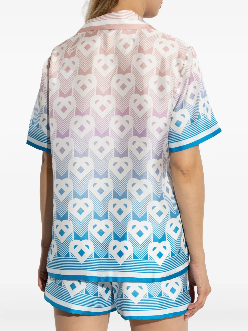 Casablanca Zijden blouse met Heart-monogram Blauw