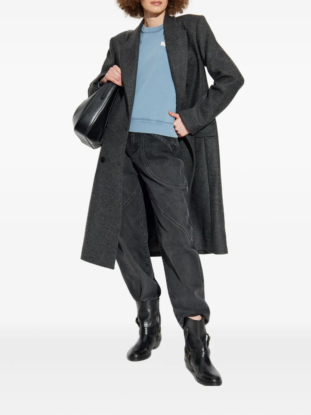 ISABEL MARANT double-breasted wool coat Grijs