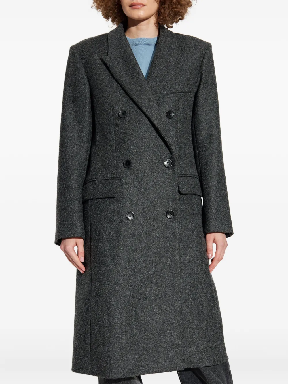 ISABEL MARANT double-breasted wool coat Grijs
