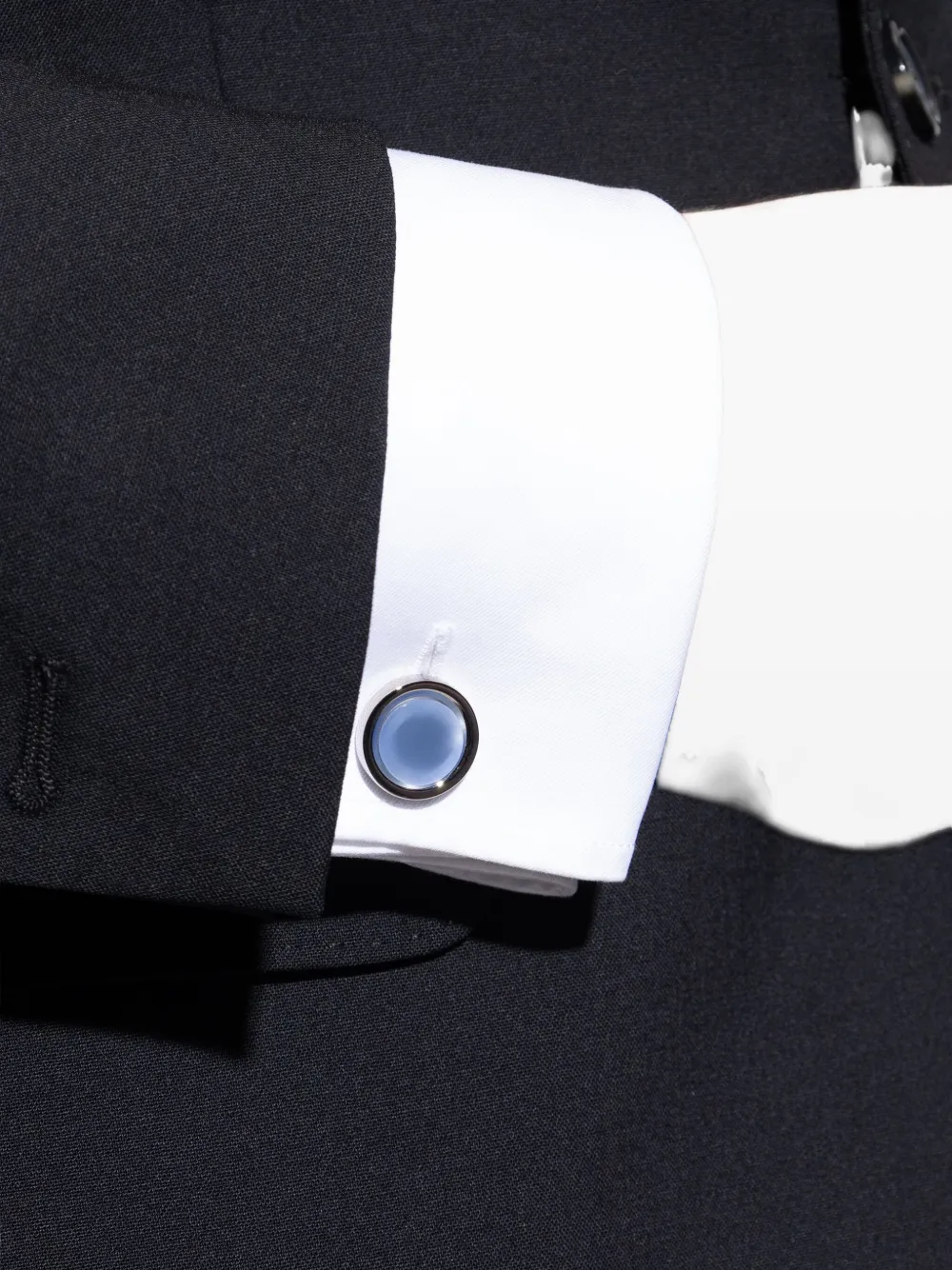platinum-plated oval cufflinks