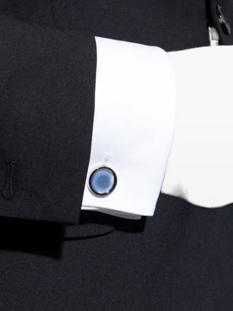 Lanvin platinum-plated oval cufflinks