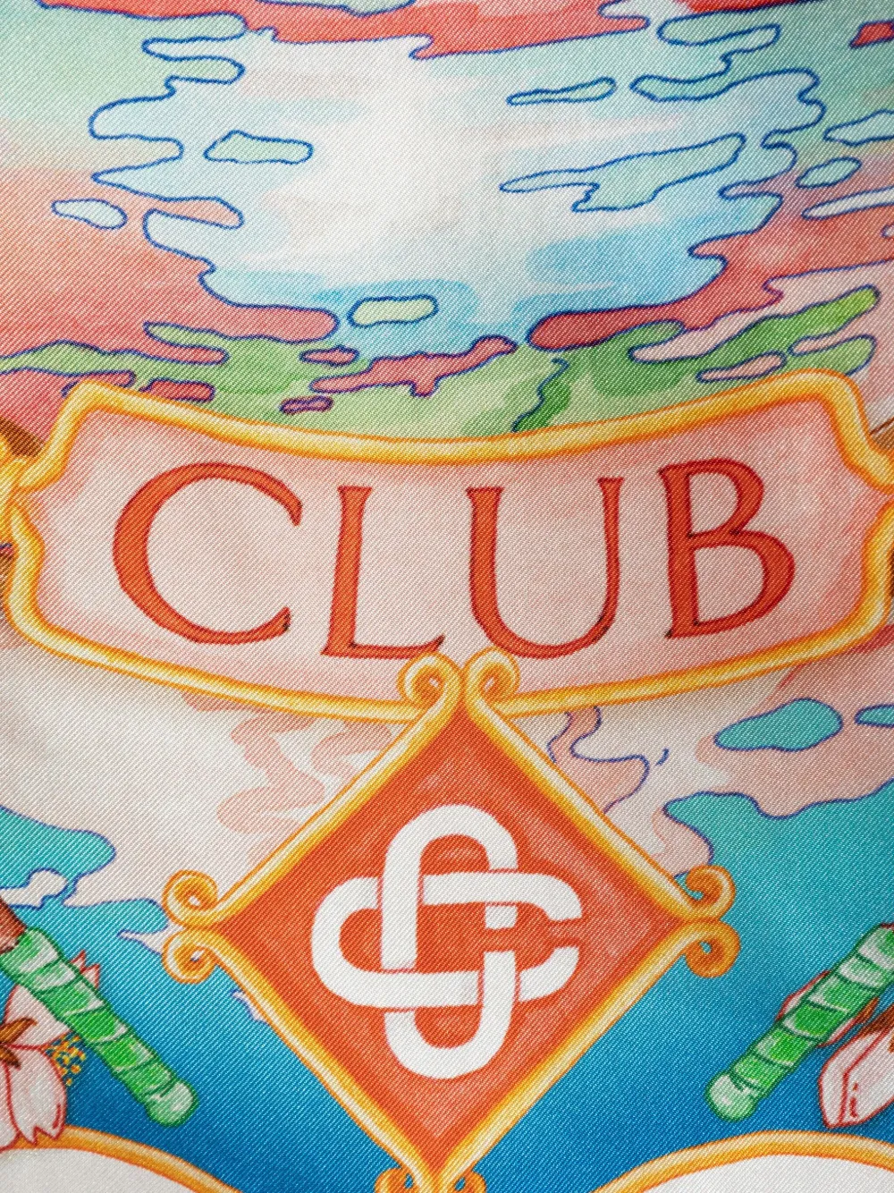 Casablanca Tennis Club zijden shirt Blauw