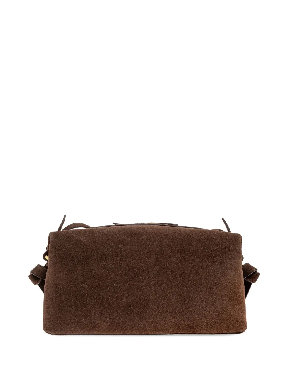 Yuzefi Brioche knotted suede shoulder bag Bruin