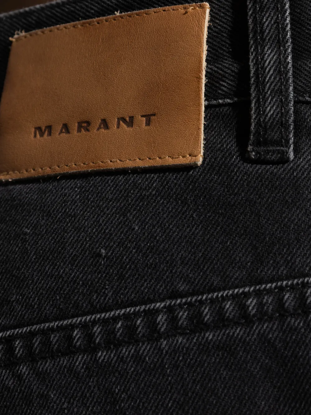 MARANT logo-patch denim jeans Zwart