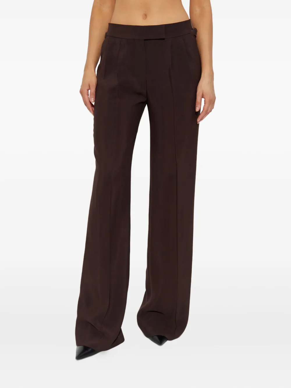Tom Ford Pleated Wide-leg Trousers In Brown