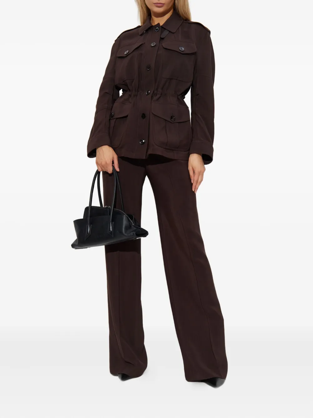 Tom Ford Pleated Wide-leg Trousers In Brown