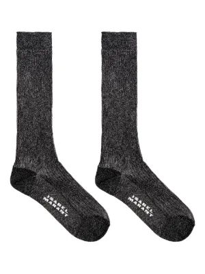 【ISABEL MARANT】Siloki Logo Socks/追跡可能/全国送料無料 Siloki ロゴソックス 女性 黒 | ISABEL MARANT 公式サイト