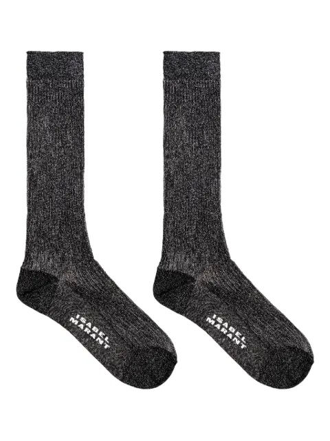 ISABEL MARANT Loula glitter ribbed socks