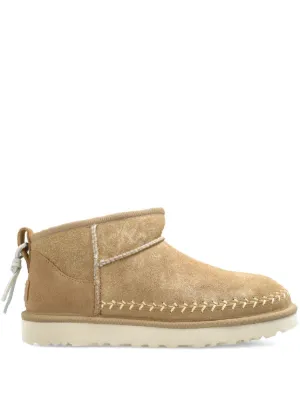 UGG Mini Biarritz suede-leather Stitched Boots | Brown | FARFETCH