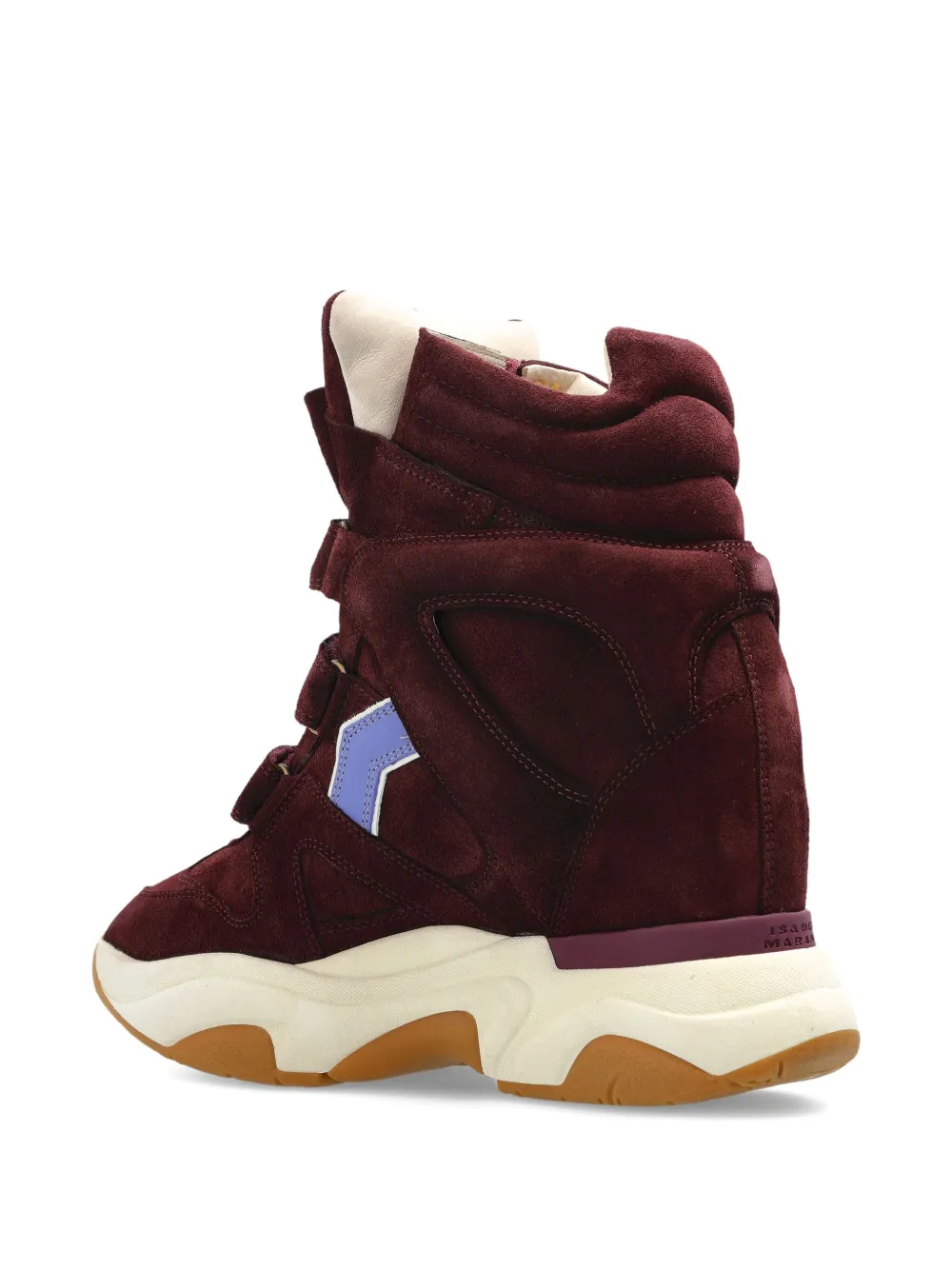 ISABEL MARANT 40mm suede-leather high-top wedge heel sneakers Red