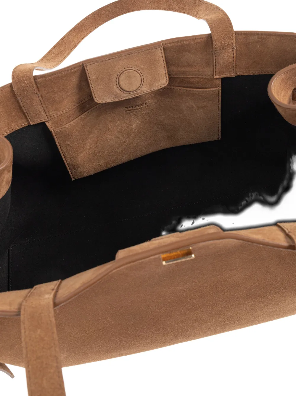 Yuzefi Gyoza knotted suede tote bag Bruin