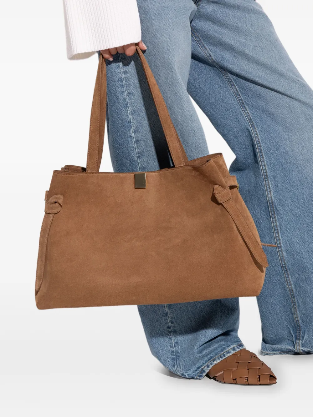 Yuzefi Gyoza geknoopte suède shopper - Bruin