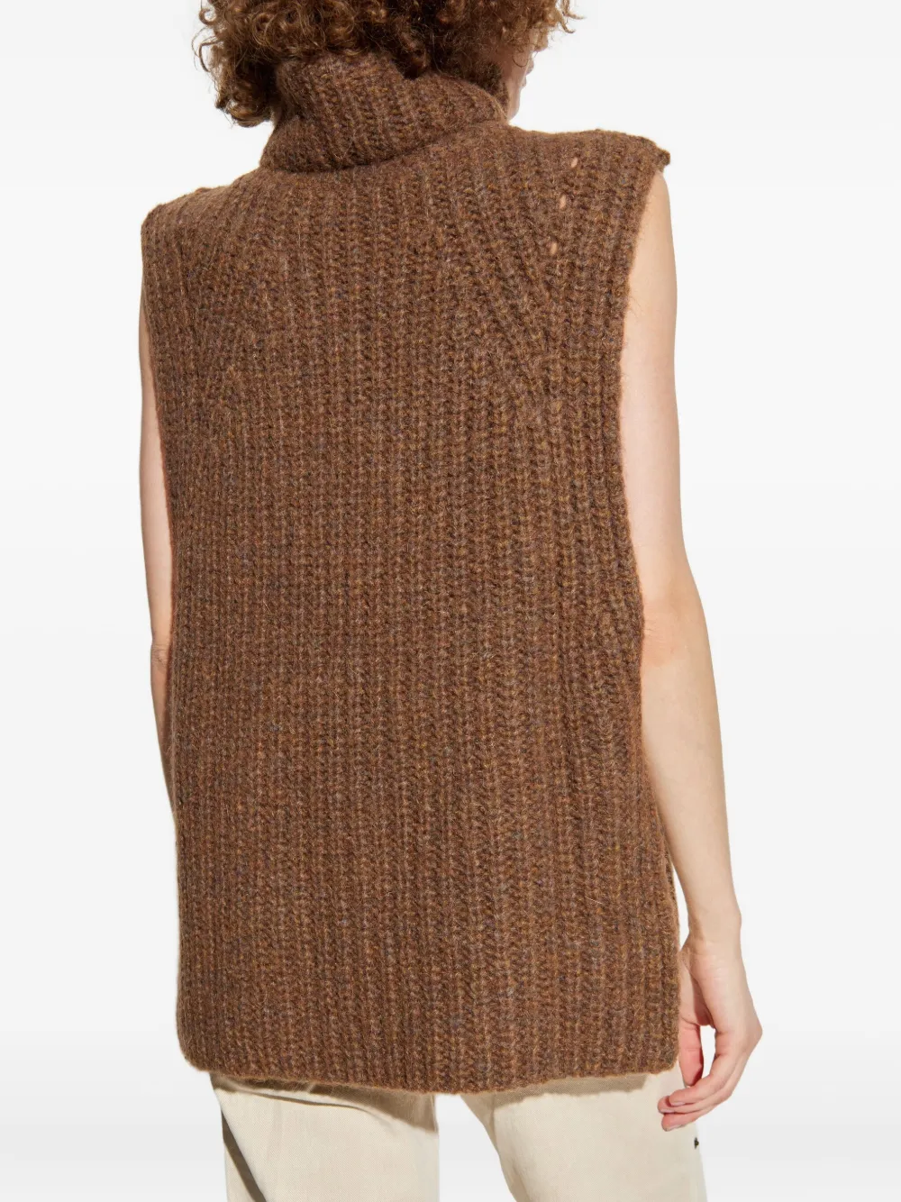 ISABEL MARANT turtleneck ribbed vest Bruin